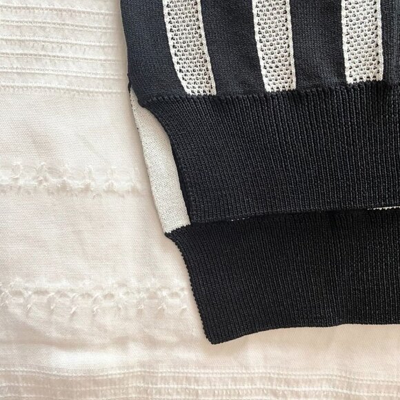 STORM & MARIE REFEREE  BLACK WHITE STRIPED KNIT TUNIC DRESS - 6 - Picture 8 of 9